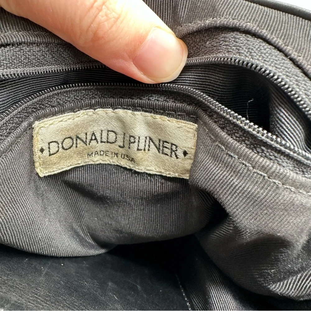 Donald J Pliner vintage black leather backpack clutch